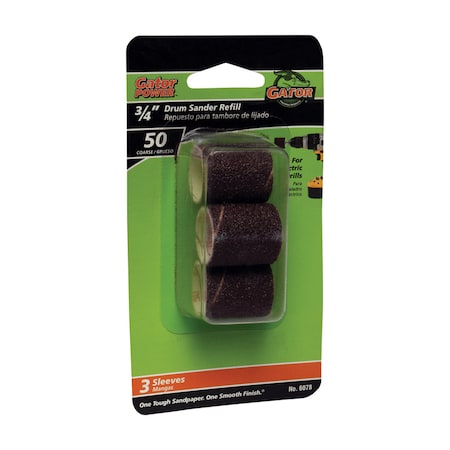 Gator Finishing Gator 3/4 in. D X 3/4 in. L Aluminum Oxide Abrasive Sleeve Refill 50 Grit Coarse 3 pc 6078